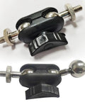 2 Pack Heavy Duty Clamp Mount Arm with Dual Head 17mm Ball Joint and One Quarter Inch Screw Connector for GoPro and Cameras