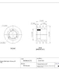 Technical drawing of Heavy Duty Classical V Belt Sheave For B Belts With Three Grooves Ductile Iron Construction 3.95 Inch OD.