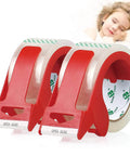 Heavy Duty Clear Packing Tape 2 Rolls With Refillable Dispenser Noiseless 1.88 In X 55 Yards Shipping Tape with red dispensers
