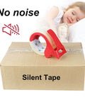 Heavy Duty Clear Packing Tape 2 Rolls With Refillable Dispenser Noiseless 1.88 In X 55 Yards Shipping Tape on box