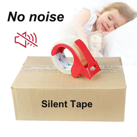 Heavy Duty Clear Packing Tape 2 Rolls With Refillable Dispenser Noiseless 1.88 In X 55 Yards Shipping Tape on box
