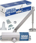 Heavy Duty Grade 1 Commercial Door Closer Auto Hydraulic Spring Hinge built for busy doors, components and packaging image