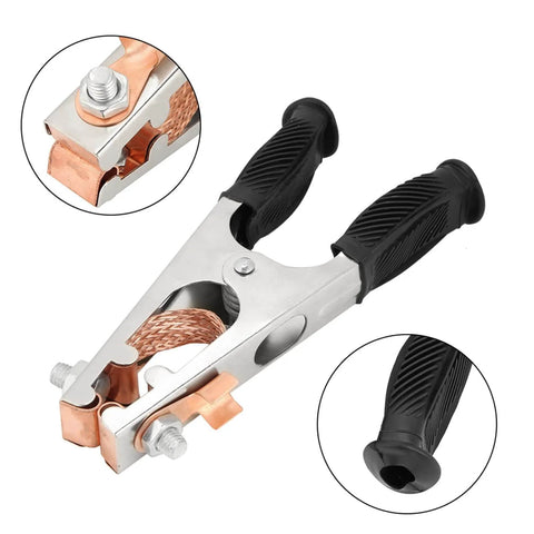 Heavy-Duty 500A Copper Welding Ground Clamp, Electroplated US Type Earth Clip For Manual Welders, strong spring details