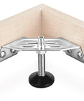Heavy Duty Corner Leveling Feet 4 Pack For Cabinets And Furniture, Adjustable Nylon Foot Levelers With M10 Bolts, Installed Corner Bracket View