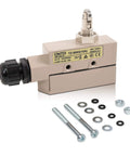 ✝️ Heavy Duty Micro Switch – Cross Roller Plunger Type Limit Switch for Industrial Machines, shown with mounting hardware