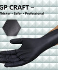 Heavy Duty Diamond Grip Nitrile Gloves 8 Mil Puncture and Chemical Resistant 100 with textured grip shown in use