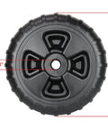 Heavy-Duty Plastic Roll-In Dock and Boat Lift Wheel, 24 Inch Diameter, Black, 800 Lb Capacity Per Wheel shown front view