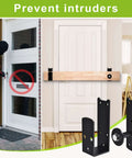 Heavy Duty 2x4 Door Barricade Brackets With Rotating Lock, 4mm Steel U Brackets For Door Reinforcement on home door
