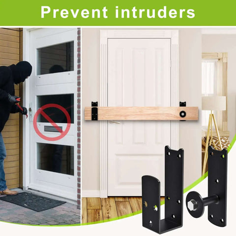 Heavy Duty 2x4 Door Barricade Brackets With Rotating Lock, 4mm Steel U Brackets For Door Reinforcement on home door