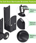 Heavy Duty 2x4 Door Barricade Brackets with Rotating Lock, 4mm Steel U Brackets, focus on thickness, smooth corners, reinforced weld