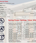 Commercial Heavy Duty Door Closer ADA UL Grade 1 Listed Self Closing For High Traffic Doors With Hydraulic Action diagram