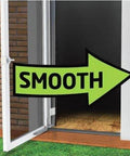 Heavy Duty Door Closer System (White) installed on an open door, featuring smooth-closing technology in a residential setting