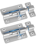Beefy Heavy Duty Door Slide Latch Lock Kit With Twelve Screws Two Pack Keyless Entry Thickened Steel Sliding Gate Lock Easy Install