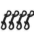 Four Heavy Duty Double Ended Snap Hooks 3.5 Inch Zinc Alloy Trigger Clips With Stainless Steel Spring 110 Lb Load