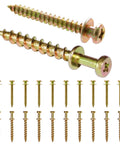 Heavy Duty Double Headed Bear Claw Picture Hanging Screws Set by Laffeya, featuring 20 rust-resistant screws with two neck lengths