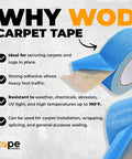 Heavy Duty Double Sided Carpet Tape 2 Inch By 25 Feet Keeps Rugs In Place Indoors And Outdoors Non Slip Residue Free Rug Grip