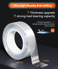 Heavy Duty Double Sided Tape Nano Tape 1.2 Inch By 20 Feet Extra Large Clear And Tough Removable Mount For Walls Posters Decor Rugs And More Ultra Strong Adhesive For Indoor Use, showing roll with labels for thickness and length.