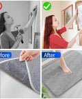 Heavy Duty Double Sided Tape 2 Roll Pack, Total 20 Feet, Removable Nano Tape For Walls, Carpets, Posters And Pictures, Outdoor Friendly Mounting Tape With Instant Bonding, Cut To Any Size, No Tools Required in use on wall decor and carpet securing.