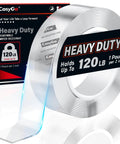 Heavy Duty Double Sided Tape Nano Tape 1.2 Inch By 20 Feet Extra Large Clear And Tough Removable Mount showing packaging