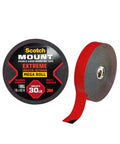 Extreme Heavy Duty Double Sided Mounting Tape Black 1 Inch By 33.3 Feet Holds Up To 30 Pounds With Industrial Strength Adhesive