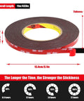 Heavy Duty Double Sided Tape Waterproof Foam Mounting Tape 36.5 Ft Long 0.4 Inch Wide Built Tough High Temperature Resistant Adhesive