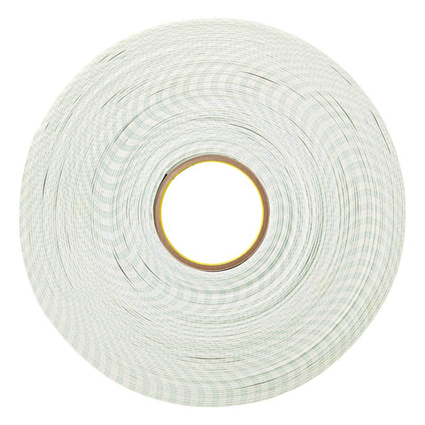 Heavy Duty Double Sided Tape Mega Roll For Painted Drywall Indoor Mounting White Adhesive 3/4 Inch By 114 Feet Industrial Strength