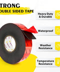 Heavy Duty Double Sided Tape With Acrylic Foam Mounting Tape 1 Inch By 16.4 Feet Waterproof And Strong Two Sided Adhesive