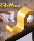 Double Sided Fabric Tape Heavy Duty For Hemming And Bonding 98 Ft Total Sticks Strong Yet Removable Carpet Tape roll on table