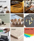 Heavy Duty Clear Double Sided Tape 2 In By 36 Ft Industrial Grade Adhesive info graphic with various application images.