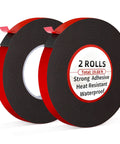 Heavy Duty Double Sided Tape 2 Roll Mounting Kit, 19.68 Ft Total, Waterproof Foam Tape For Car, Home, LED Strips, Walls, Hooks