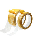 2 Packs Heavy Duty Double Sided Mesh Tape 66 Feet Set Featuring 2 Inch And 1 Inch Gauze Fiberglass Tape Adhesive For Carpets And Pictures Mounting Industrial Grade Mesh For Super Sticky Grip
