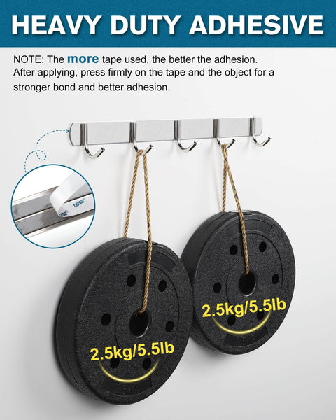 Image of Industrial Strength Double Sided Mounting Tape 0.4 Inch By 36 Foot Foam Adhesive demonstrating heavy duty adhesion, holding weights.