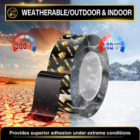 Heavy Duty Double Sided Tape For Cars Removable Traceless Nano Tape For Rear Spoiler Wing And Rain Guard Side Mirror Rain Guard Dashcam Securing Interior And Exterior Car Accessories 1.18 Inch By 16.4 Feet showing durability in extreme temperatures