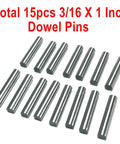 Heavy Duty 3/16 Inch By 1 Inch Dowel Pins 15 Pack For Woodworking And Shelving Alloy Steel Ground Precision Pins Shelf Pegs