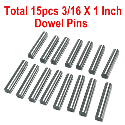 Heavy Duty 3/16 Inch By 1 Inch Dowel Pins 15 Pack For Woodworking And Shelving Alloy Steel Ground Precision Pins Shelf Pegs