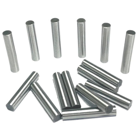 Heavy Duty 3/16 Inch By 1 Inch Dowel Pins 15 Pack For Woodworking and Shelving, Alloy Steel Precision Pins Displayed