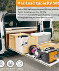 Heavy Duty Drawer Slides With Lock Full Extension Ball Bearing Rails 500 Lb Load Capacity installed in van storage
