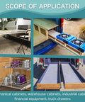 Scope of application for 1 Pair Heavy Duty Drawer Slides with Lock 12in 16in 20in 24in 28in 32in 36in 40in 44in 48in 250lb Load Capacity Full Extension Side Mount Ball Bearing Drawer Rails in various cabinets and vehicles.