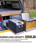 Heavy Duty Drawer Slides 500 Lb Capacity Full Extension Ball Bearing Side Mount Rails in van with kitchen setup