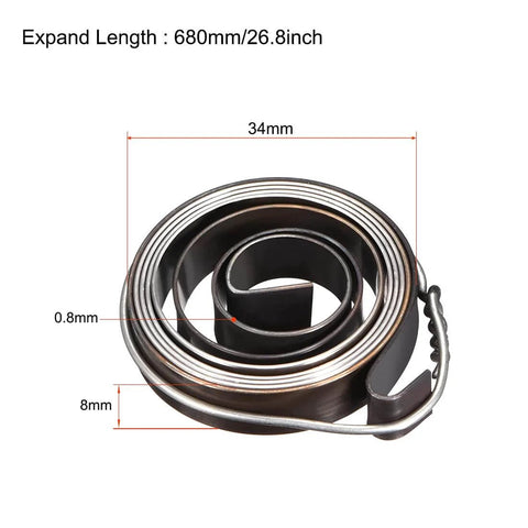 Beefy Drill Press Return Spring For Quill, Heavy Duty Chrome Housed Coil Spring Assembly, Long 680mm Extension, 34mm Outer Diameter