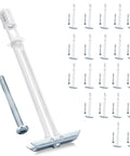 Heavy Duty Drywall Anchors Kit With Included 1/4-20 Bolts Holds Up To 270 Pounds Per Anchor For 1/2 Inch Drywall Great For TV Mounts 22 Pack Hollow Wall Anchors Screws Built To Last shown with 22 metal anchors and screw.