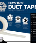 Clear Duct Tape Heavy Duty 9 Mil Waterproof No Residue 2 Inches By 25 Yards Packaging Sealing Repairing Tying DIY Thick Wide