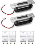 Heavy Duty 12V DC Electric Door Strike Lock With Fail Safe And Fail Secure Modes, Power Door Crash Lock, 2 Pack, stainless steel