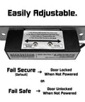 Heavy Duty Electric Strike Door Lock 2200 Lbs ANSI Standard Model 300 Fail Secure Fail Safe 12VDC installation guide