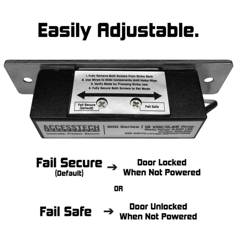 Heavy Duty Electric Strike Door Lock 2200 Lbs ANSI Standard Model 300 Fail Secure Fail Safe 12VDC installation guide