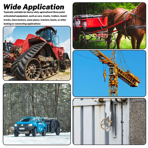 Beefy Lynch Pin Assortment Kit used in tractors, trucks, mowers, trailers, trolleys, carriages; versatile hardware application