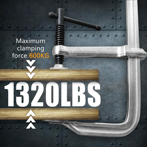 Heavy Duty 12 Inch F Clamp Set 4 Pack For Welding Woodworking And Metalworking 1320 Lb Load Capacity all steel construction