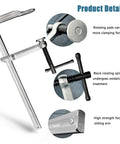 Two 12-inch heavy-duty all-steel F-clamps with rotating pads and forged sliding arms.