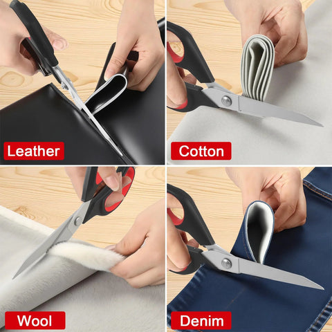 Heavy Duty All Purpose Fabric Scissors For Sewing And Garment Making With Stainless Steel Blades cutting leather, cotton, wool, denim