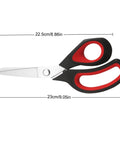 Heavy Duty All Purpose Fabric Scissors For Sewing And Garment Making With Stainless Steel Blades, shown against white background with measurements.